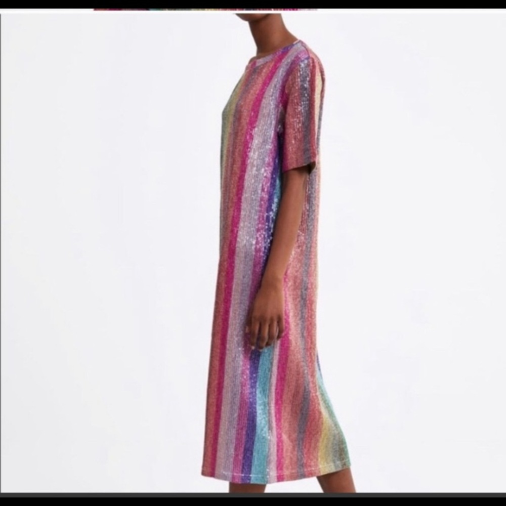 ISO Zara Rainbow sequin dress